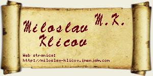 Miloslav Klicov vizit kartica